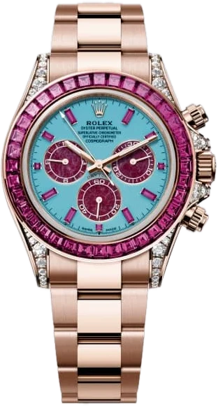 Rolex Cosmograph Daytona ‘Summer’ in Everose gold with pink sapphires and a turquoise dial